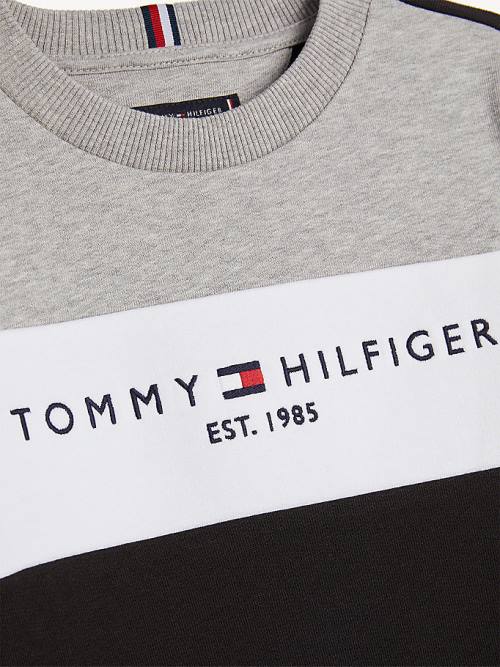 Bluzy Tommy Hilfiger Essential Colour-Blocked Joggers Set Chłopięce Czarne | TH186LCW