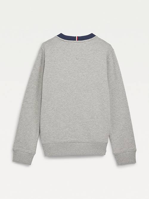 Bluzy Tommy Hilfiger Essential Colour-Blocked Organic Bawełniane Chłopięce Szare | TH607WFB