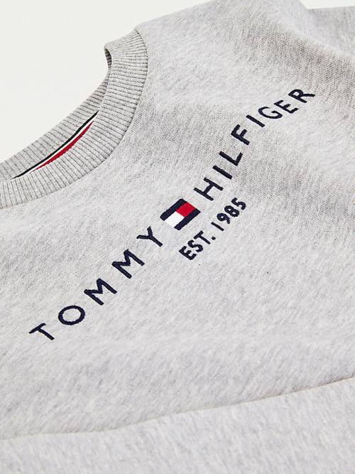 Bluzy Tommy Hilfiger Essential Logo Chłopięce Szare | TH519KJR