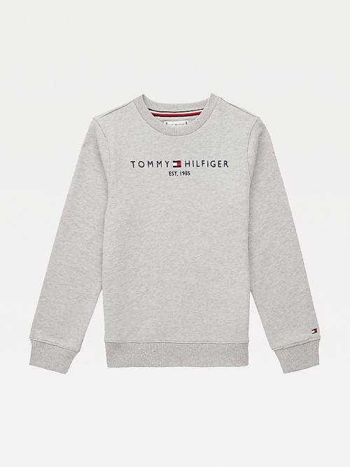 Bluzy Tommy Hilfiger Essential Logo Chłopięce Szare | TH519KJR