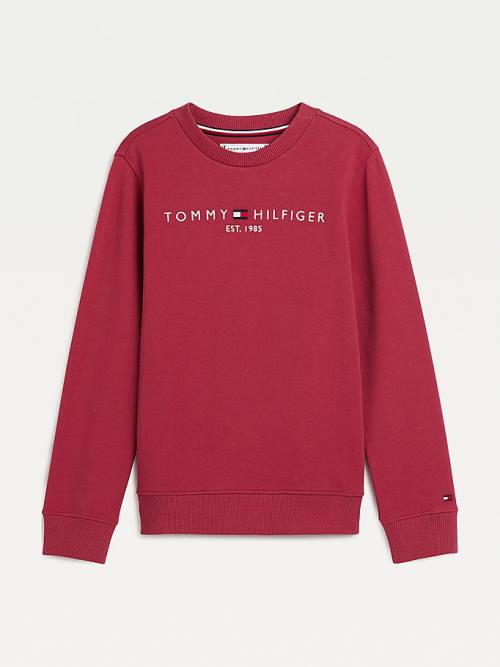 Bluzy Tommy Hilfiger Essential Logo Chłopięce Czerwone | TH740RGF