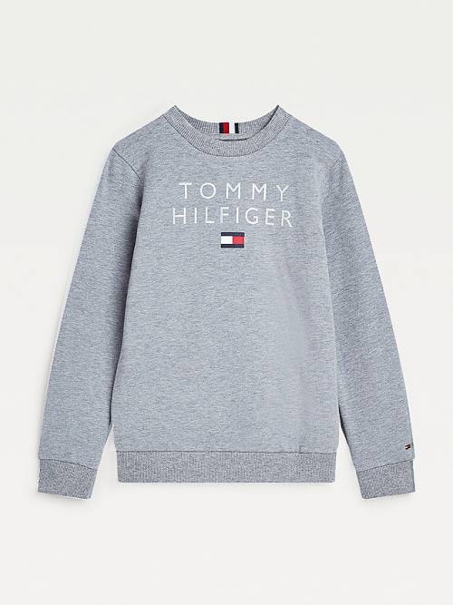 Bluzy Tommy Hilfiger Front Logo Chłopięce Szare | TH324ATS