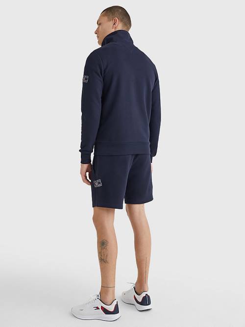 Bluzy Tommy Hilfiger Half-Zip Męskie Niebieskie | TH148DWV