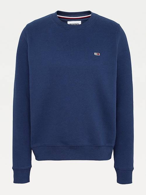 Bluzy Tommy Hilfiger Organic Bawełniane Regular Fit Fleece Damskie Niebieskie | TH614HVM