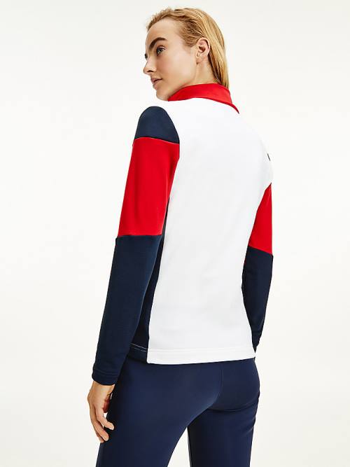 Bluzy Tommy Hilfiger Rossignol Colour-Blocked Zip-Thru Ski Cardigan Damskie Białe | TH031YOG