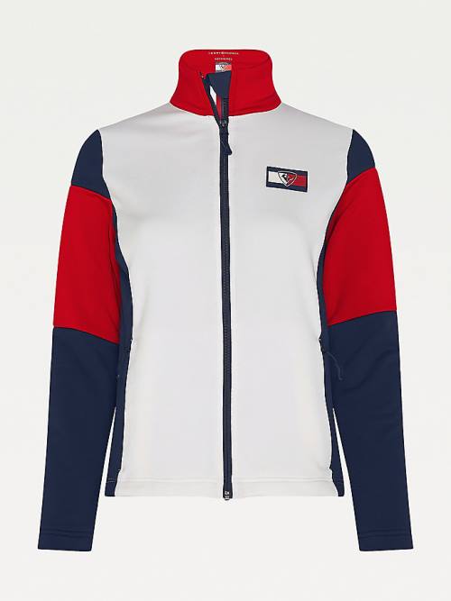 Bluzy Tommy Hilfiger Rossignol Colour-Blocked Zip-Thru Ski Cardigan Damskie Białe | TH031YOG