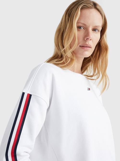 Bluzy Tommy Hilfiger Sportowe TH Cool Relaxed Fit Damskie Białe | TH013GQN