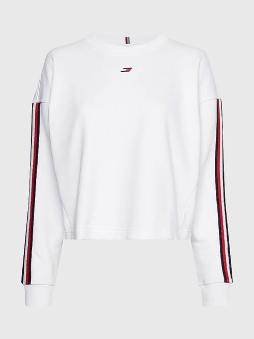 Bluzy Tommy Hilfiger Sportowe TH Cool Relaxed Fit Damskie Białe | TH013GQN