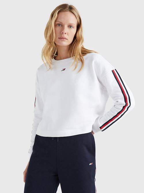 Bluzy Tommy Hilfiger Sportowe TH Cool Relaxed Fit Damskie Białe | TH013GQN