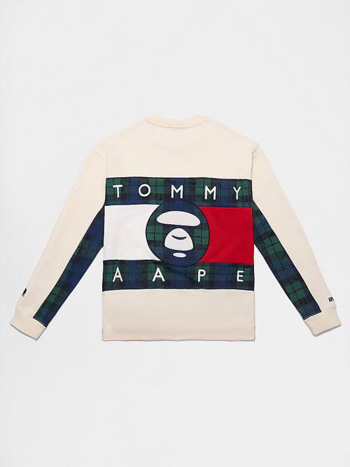 Bluzy Tommy Hilfiger Tommy X AAPE Fleece Męskie Beżowe | TH016UWI