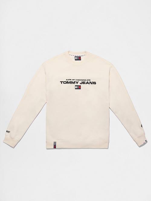 Bluzy Tommy Hilfiger Tommy X AAPE Fleece Męskie Beżowe | TH016UWI