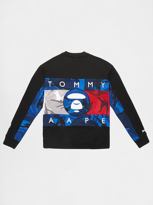 Bluzy Tommy Hilfiger Tommy X AAPE Fleece Męskie Czarne | TH347DCU