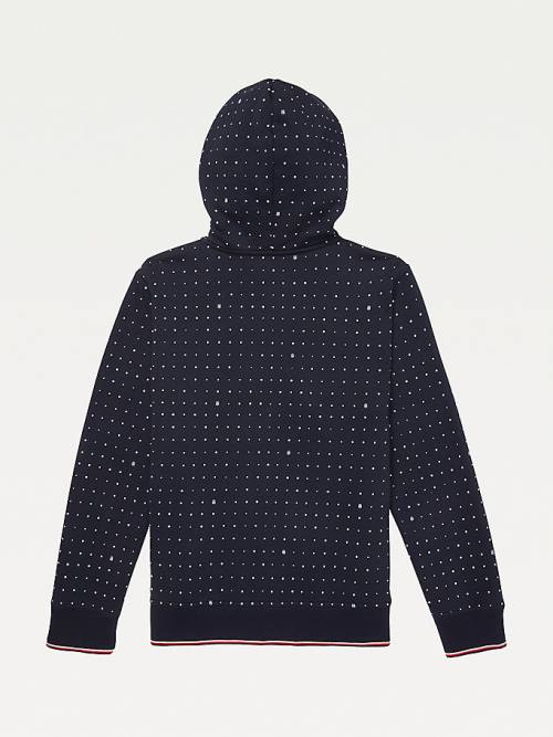 Bluzy Z Kapturem Tommy Hilfiger Adaptive Dot Print Damskie Niebieskie | TH208WNG