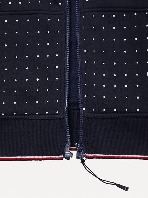 Bluzy Z Kapturem Tommy Hilfiger Adaptive Dot Print Damskie Niebieskie | TH208WNG