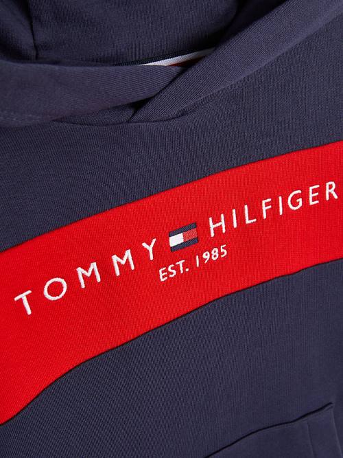 Bluzy Z Kapturem Tommy Hilfiger Essential Colour-Blocked And Shorts Set Chłopięce Niebieskie | TH062JPT