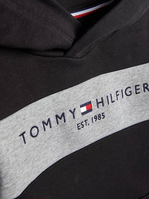 Bluzy Z Kapturem Tommy Hilfiger Essential Colour-Blocked And Shorts Set Chłopięce Czarne | TH178SGR