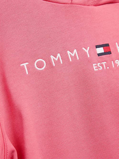 Bluzy Z Kapturem Tommy Hilfiger Essential Logo Dziewczynka Czerwone | TH374YQH