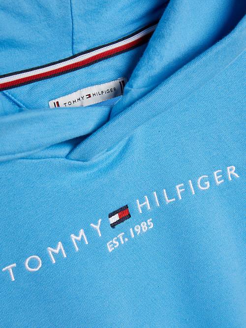 Bluzy Z Kapturem Tommy Hilfiger Essential Ruched Detailing Dziewczynka Niebieskie | TH824LSK