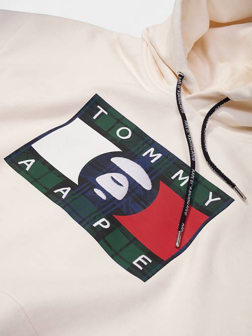 Bluzy Z Kapturem Tommy Hilfiger Tommy X AAPE Męskie Beżowe | TH176ZHA