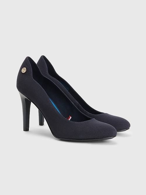 Botki Na Obcasie Tommy Hilfiger Essential High Pumps Damskie Niebieskie | TH763FLC