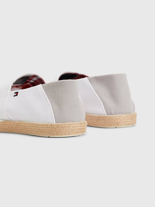 Buty Codzienne Tommy Hilfiger Essential Contrast Panel Espadrilles Męskie Białe | TH328JFE