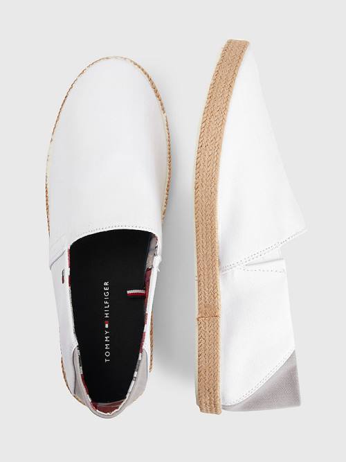 Buty Codzienne Tommy Hilfiger Essential Contrast Panel Espadrilles Męskie Białe | TH328JFE