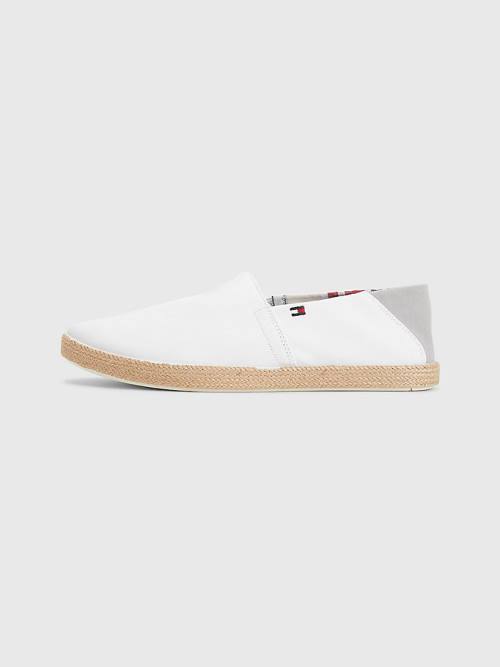 Buty Codzienne Tommy Hilfiger Essential Contrast Panel Espadrilles Męskie Białe | TH328JFE