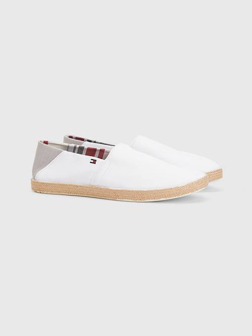 Buty Codzienne Tommy Hilfiger Essential Contrast Panel Espadrilles Męskie Białe | TH328JFE