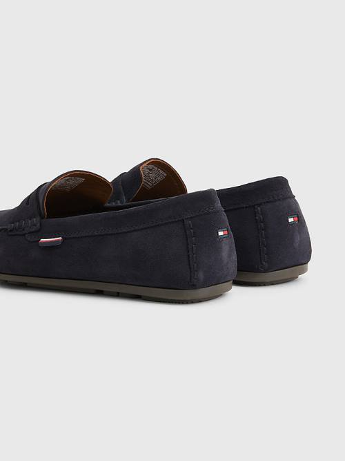 Buty Codzienne Tommy Hilfiger Klasyczne Zamszowe Driving Męskie Niebieskie | TH586BPC