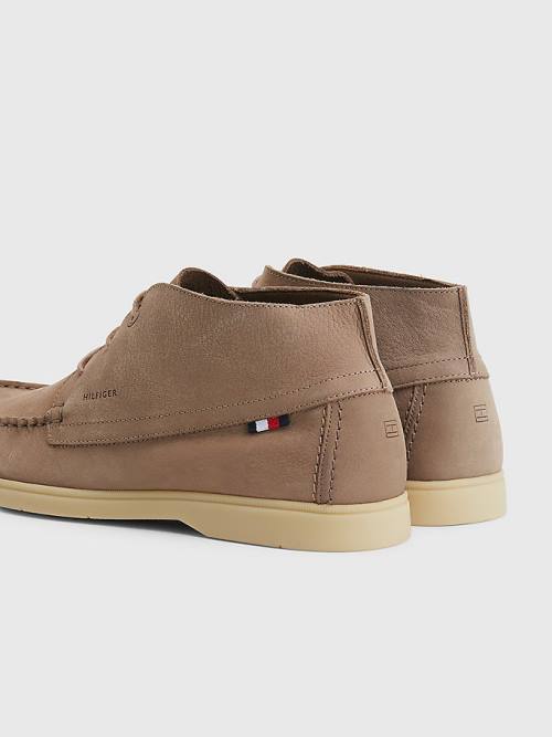 Buty Codzienne Tommy Hilfiger Nubuck Chukka Męskie Khaki | TH120HTY