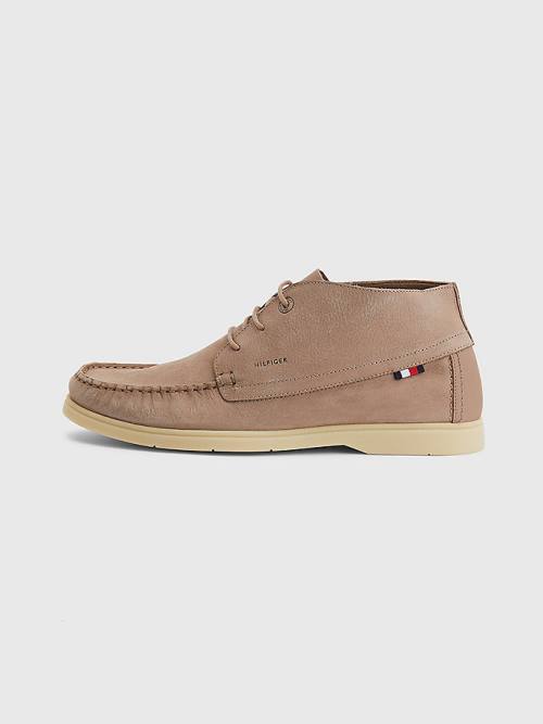 Buty Codzienne Tommy Hilfiger Nubuck Chukka Męskie Khaki | TH120HTY