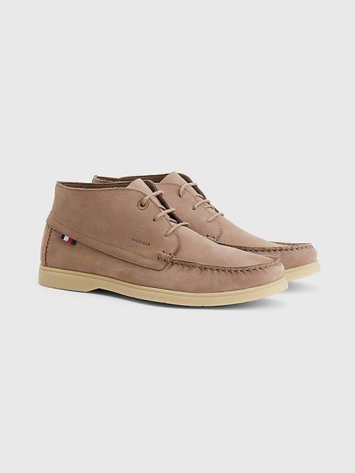 Buty Codzienne Tommy Hilfiger Nubuck Chukka Męskie Khaki | TH120HTY