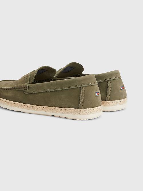 Buty Codzienne Tommy Hilfiger Nubuck Espadryle Moccasins Męskie Khaki | TH271YXE