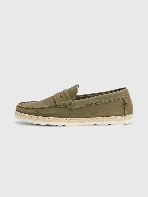 Buty Codzienne Tommy Hilfiger Nubuck Espadryle Moccasins Męskie Khaki | TH271YXE