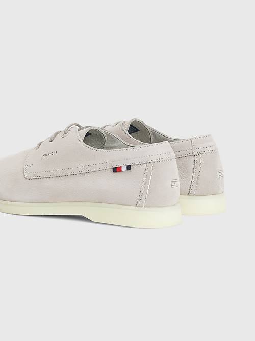 Buty Codzienne Tommy Hilfiger Nubuck Koronkowe-Up Męskie Szare | TH475DMJ