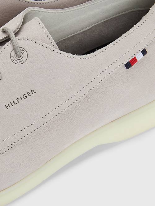 Buty Codzienne Tommy Hilfiger Nubuck Koronkowe-Up Męskie Szare | TH475DMJ