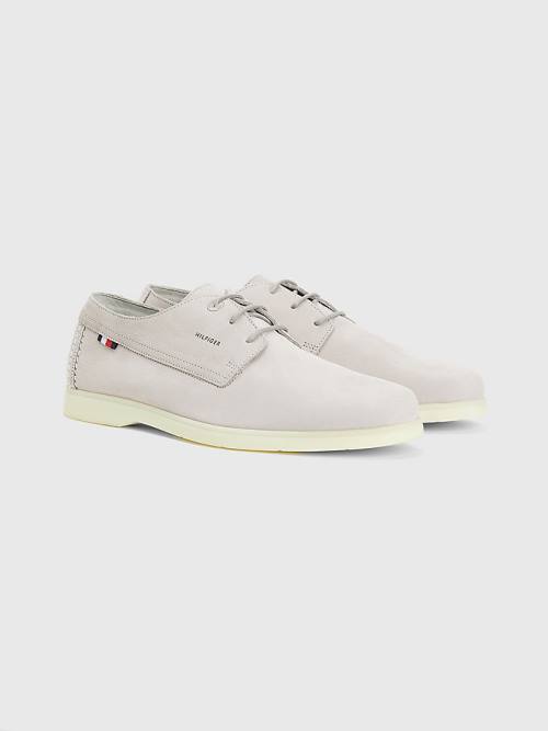 Buty Codzienne Tommy Hilfiger Nubuck Koronkowe-Up Męskie Szare | TH475DMJ