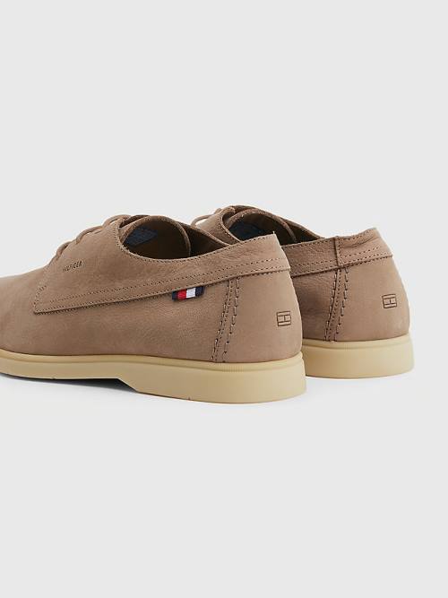 Buty Codzienne Tommy Hilfiger Nubuck Koronkowe-Up Męskie Khaki | TH943CUP