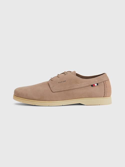 Buty Codzienne Tommy Hilfiger Nubuck Koronkowe-Up Męskie Khaki | TH943CUP