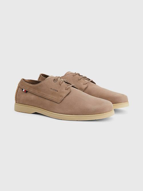 Buty Codzienne Tommy Hilfiger Nubuck Koronkowe-Up Męskie Khaki | TH943CUP