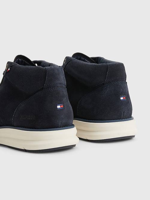 Buty Codzienne Tommy Hilfiger Premium Hybrid Zamszowe Chukka Męskie Niebieskie | TH245KGB