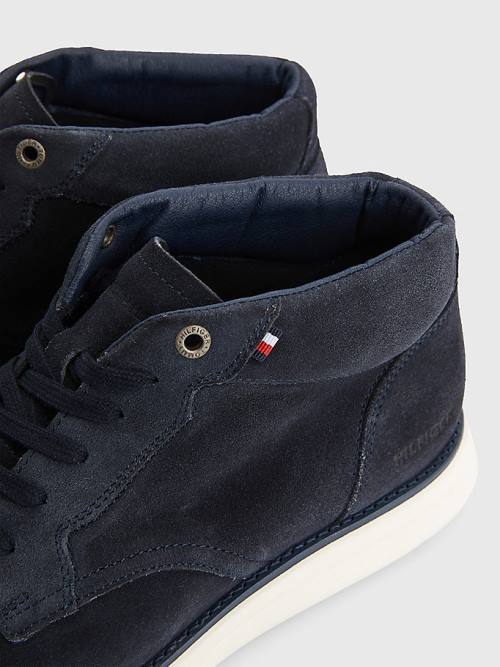 Buty Codzienne Tommy Hilfiger Premium Hybrid Zamszowe Chukka Męskie Niebieskie | TH245KGB