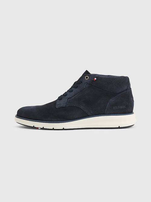 Buty Codzienne Tommy Hilfiger Premium Hybrid Zamszowe Chukka Męskie Niebieskie | TH245KGB