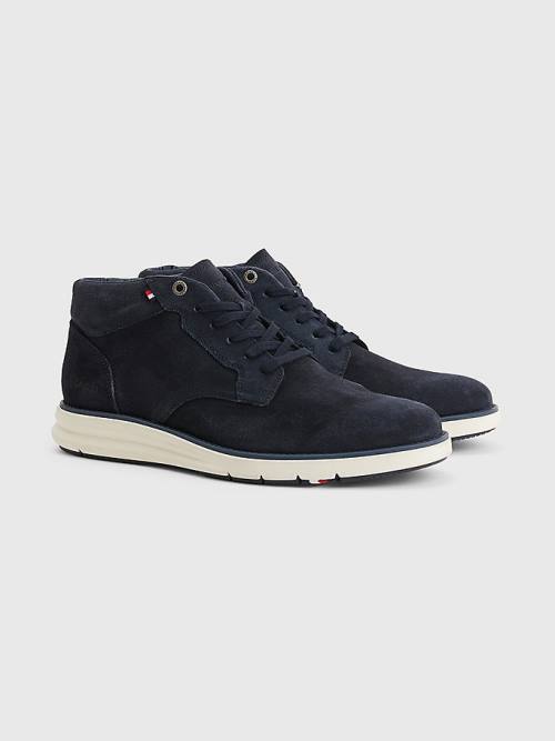 Buty Codzienne Tommy Hilfiger Premium Hybrid Zamszowe Chukka Męskie Niebieskie | TH245KGB