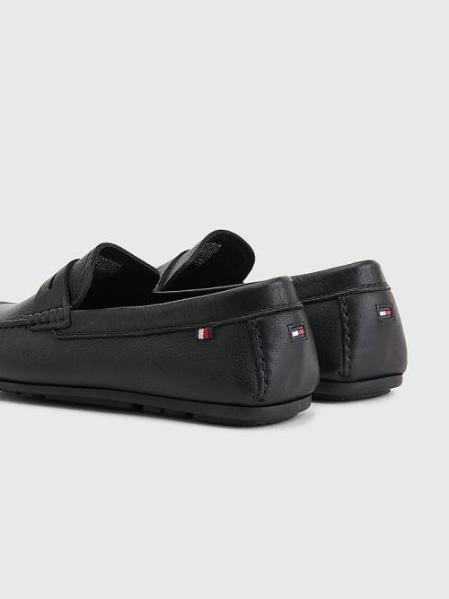 Buty Eleganckie Tommy Hilfiger Classics Skórzane Driving Męskie Czarne | TH530KDQ