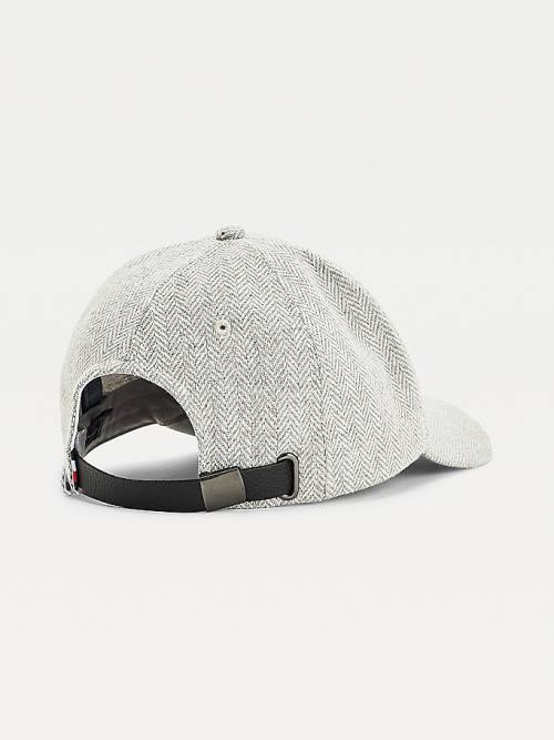 Czapki Tommy Hilfiger Elevated Essential Herringbone Cap Męskie Szare | TH916ZTX