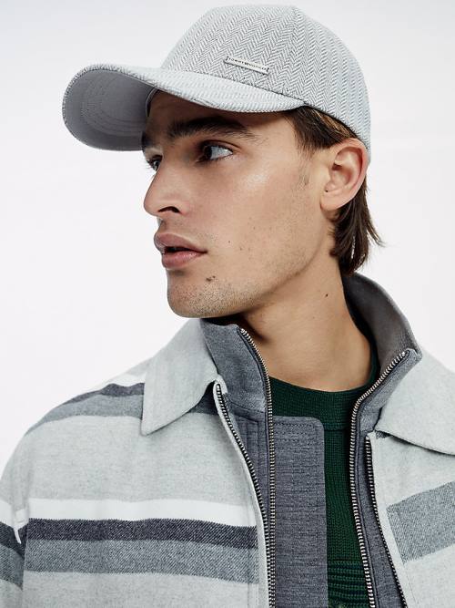 Czapki Tommy Hilfiger Elevated Essential Herringbone Cap Męskie Szare | TH916ZTX