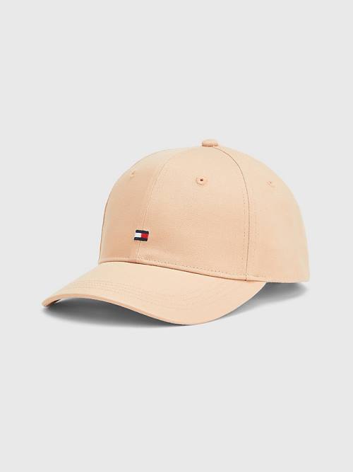 Czapki Tommy Hilfiger Essential Organic Bawełniane Flag Cap Damskie Beżowe | TH985PCO