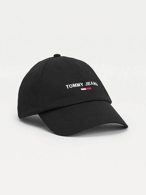 Czapki Tommy Hilfiger Logo Embroidery Cap Męskie Czarne | TH279HYM