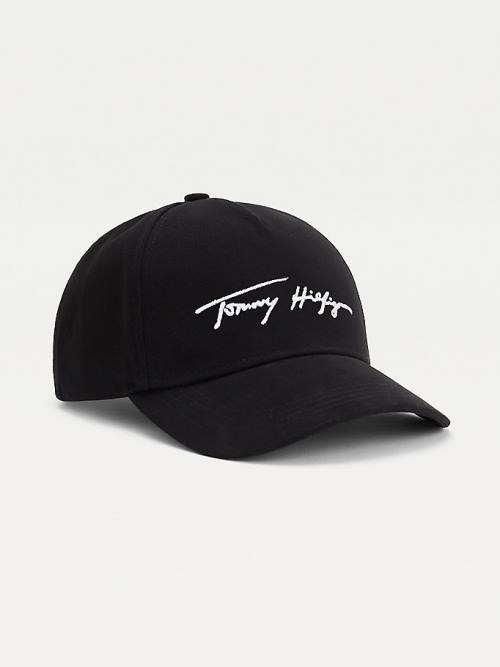 Czapki Tommy Hilfiger Lux Studded Organic Bawełniane Cap Damskie Czarne | TH719KJX